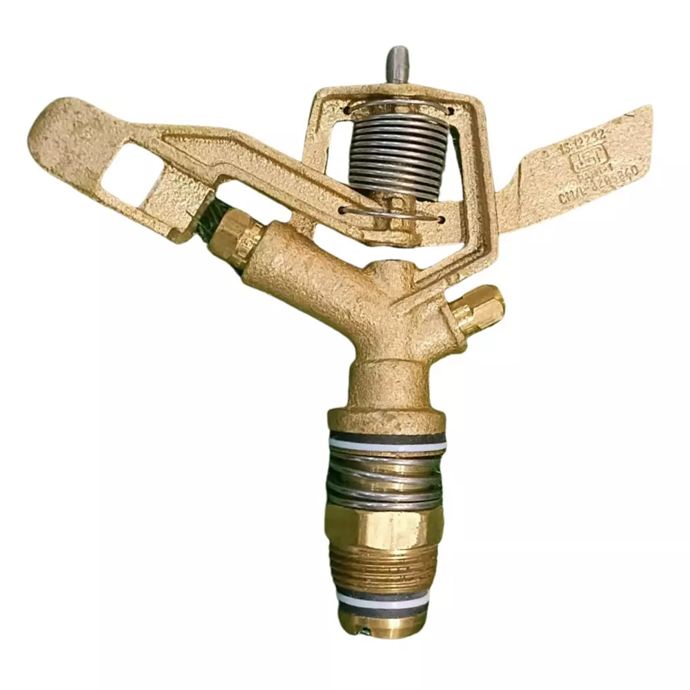 Yuvcon Brass Water Sprinkler 19.05 mm (3/4 Inch) with 360 Degree Rotation, 20 Feet Radius Range for Garden and Agriculture Irrigation