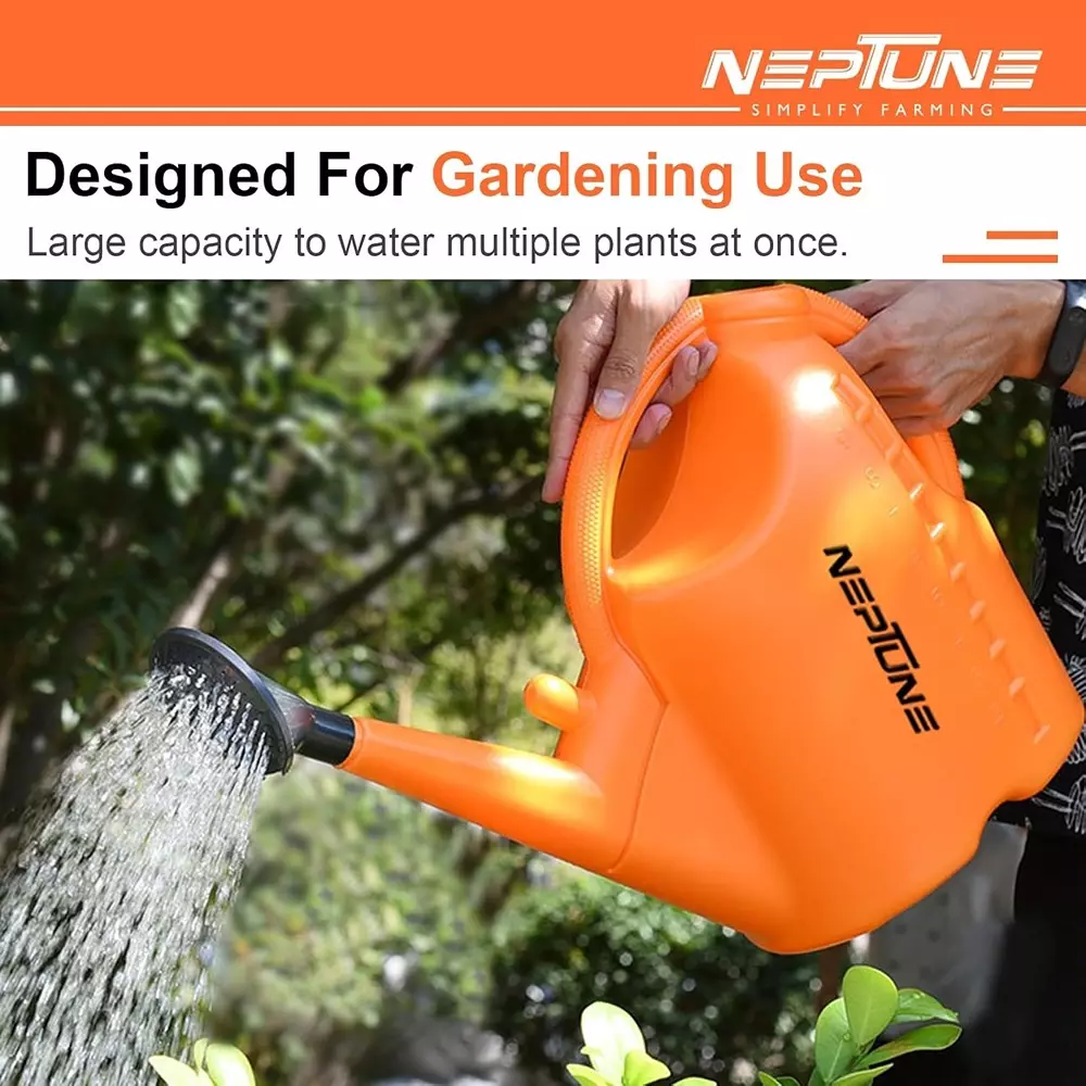 neptune-watering-can-10-l-capacity-plastic-orange-plantsgarden-indoor-outdoor-watering-shower-use