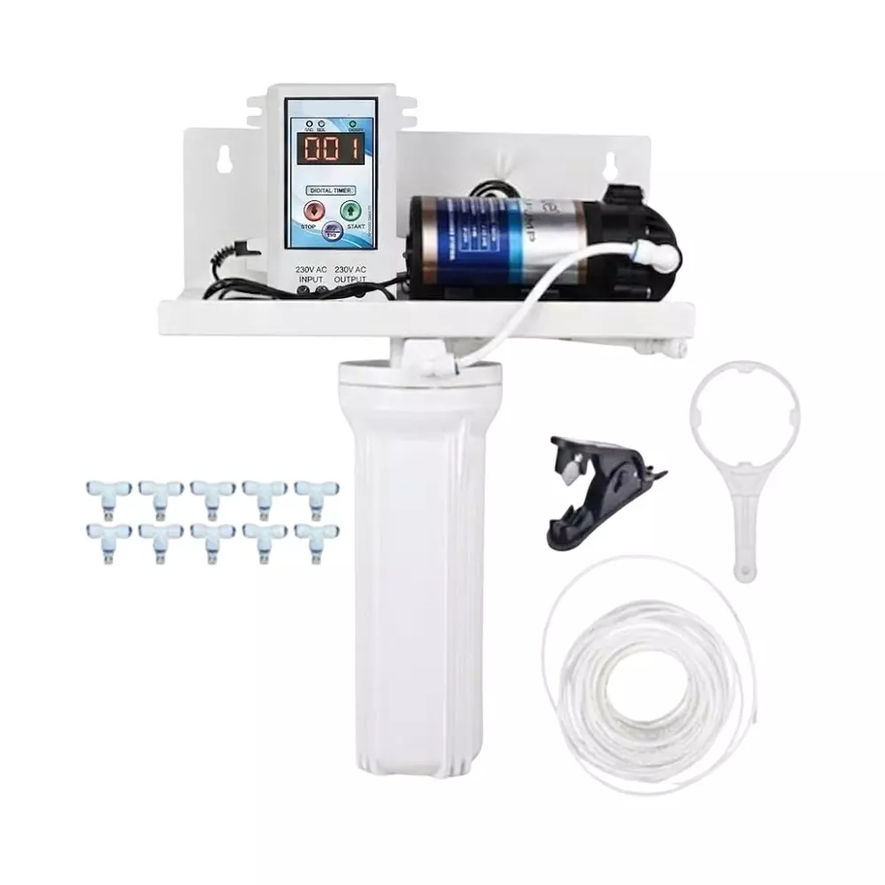 GENERIC High Pressure Fogger Kit with 10 Nozzles 22 LPH Flow Rate 10 Bar Pressure