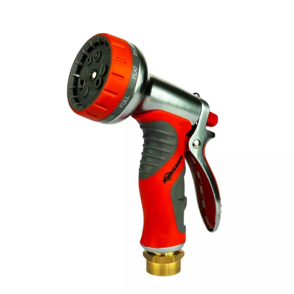Zephyr 9 Mode Metal Spray Nozzle Red & Silver for Water Spraying & Washdown, ZSP008