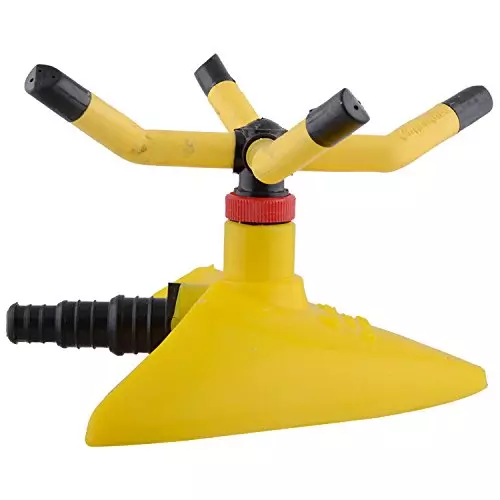 flora-4-arm-plastic-garden-water-sprinkler-yellow-fixed-spray-for-lawn-and-garden-watering