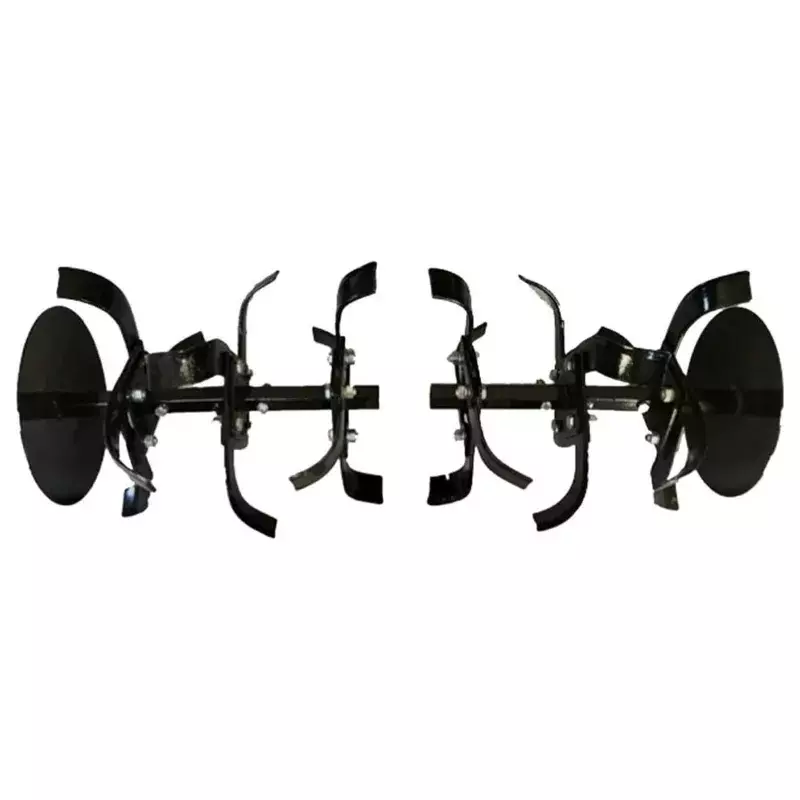 GENERIC Heavy Duty Rotavator Set Mild Steel 3 Row 13 Inch (330.2 mm), (24 Blades, 2 Shafts, 2 Side Disc and 24 Nuts) for 5 to 12 HP Petrol Power Tiller, TI-HD-34471