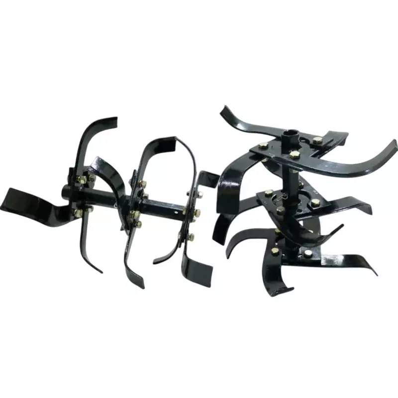 GENERIC Heavy Duty 3 Row Rotavator Set 13 Inch (330.2 mm), (24 Blades, 2 Shafts and 24 Nuts) for 5 to 12 HP Petrol Power Tiller, TI-HD-24678