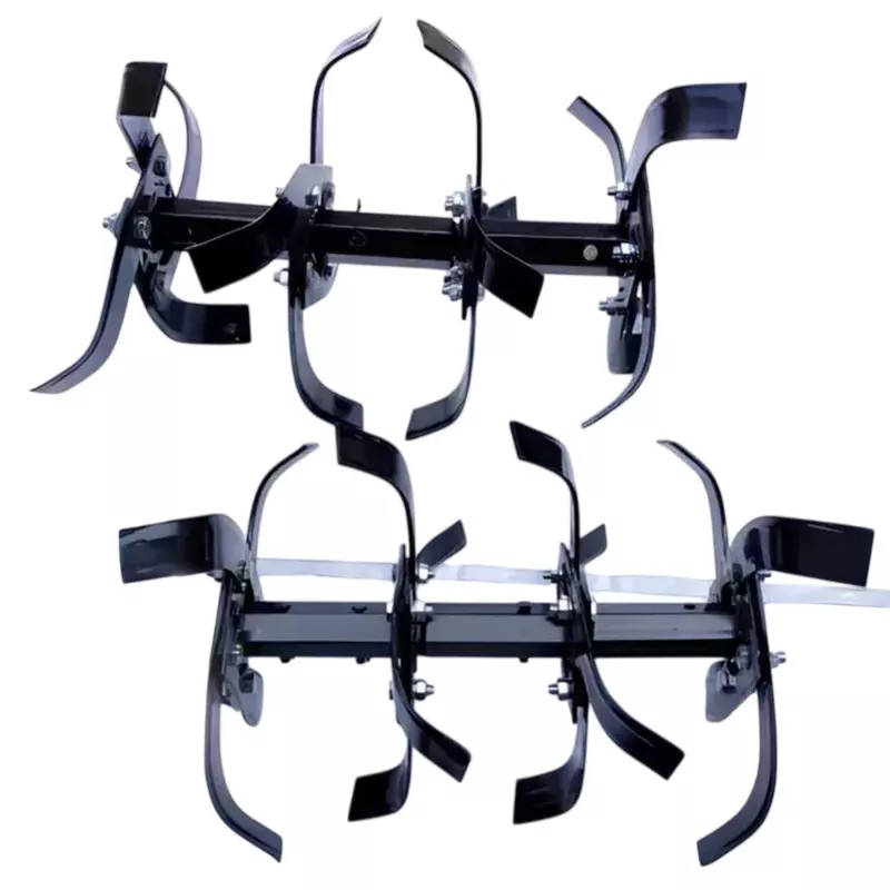 GENERIC Heavy Duty 4 Row Rotavator Set 18 inch (457.2 mm), (32 Blades, 2 Shafts and 32 Nuts) for 5 to 12 HP Petrol Power Tiller, TI-HD-24692 (Set of 2)