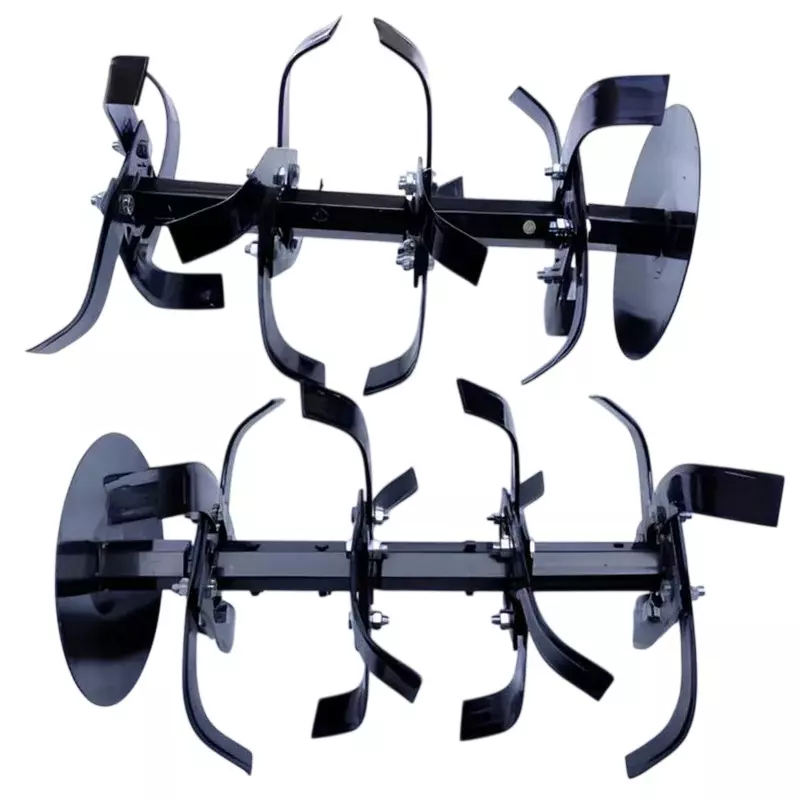 GENERIC Heavy Duty Petrol Rotavator Set for Power Tiller, 32 Blades, 2 Shafts, 2 Side Disc & 32 Nuts – TI-HD-23087