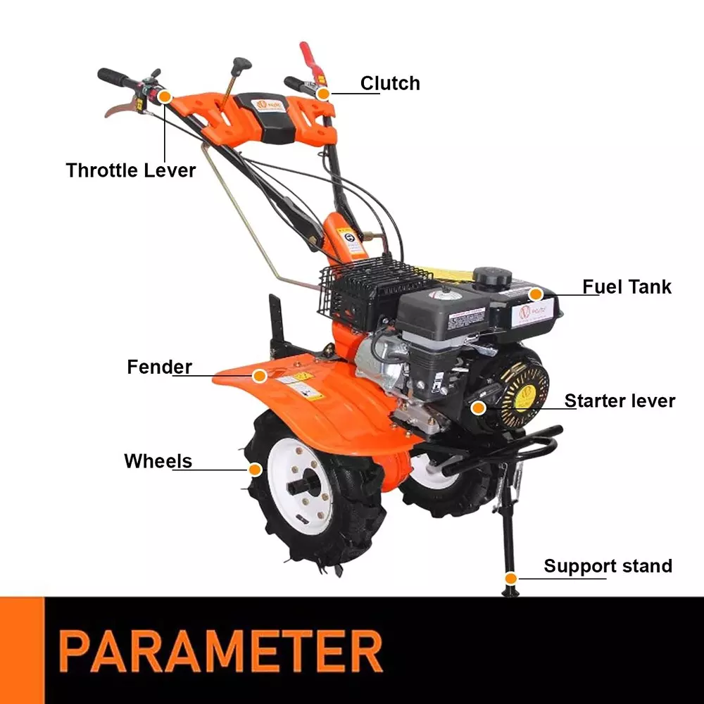 VOLTZ 4 Stroke Heavy Duty Agriculture Cultivator 7 HP Petrol Engine with High Metal 32 Blades Set, VPX-1000