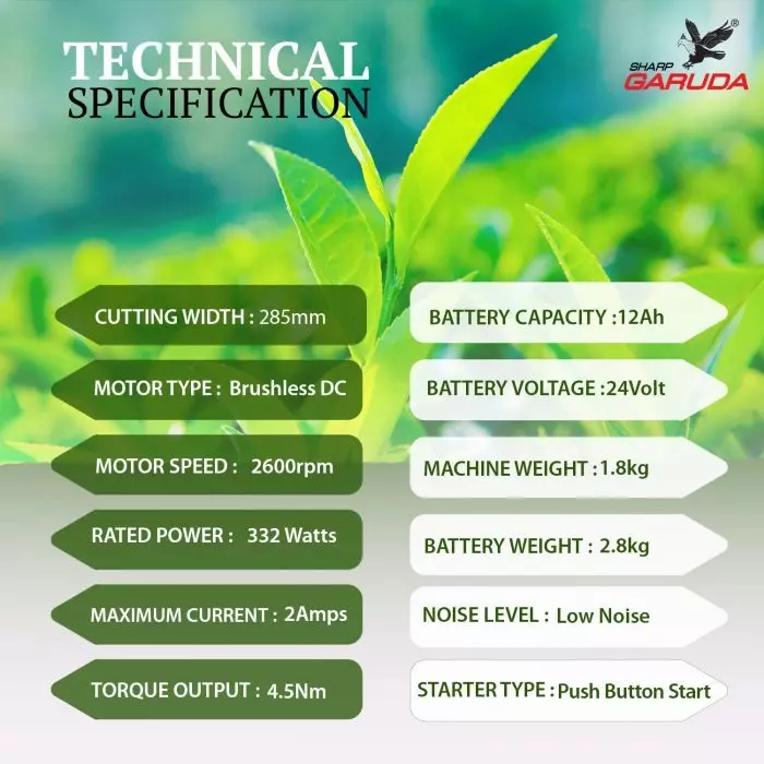 sharp-garuda-tea-harvester-plucking-machine-with-battery-285-mm-blade-double-sided-serrated