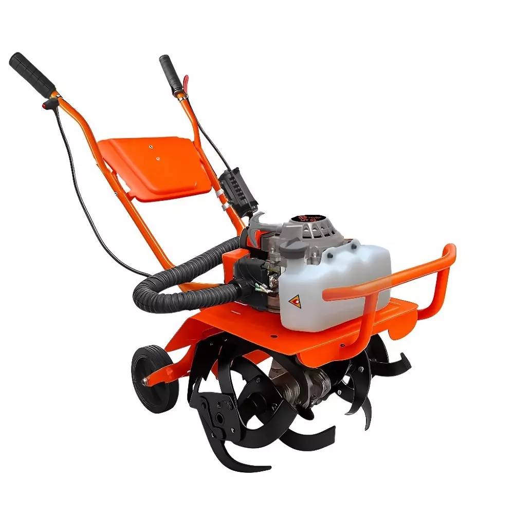 Voltz Farming Mini Tiller 4 Stroke Torque Engine 3 HP Fuel Power 2 Stroke Petrol Engine 63 cc Orange for Agricultural Use, MT-63