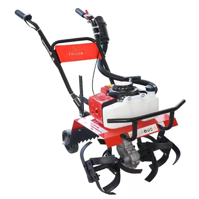Falcon Rotary Weeder Cultivator Petrol 3 HP 2-2 Blades 56 cm Cutting Width Multicolor for Cutting Grass & Small Edges, FRTC-1003