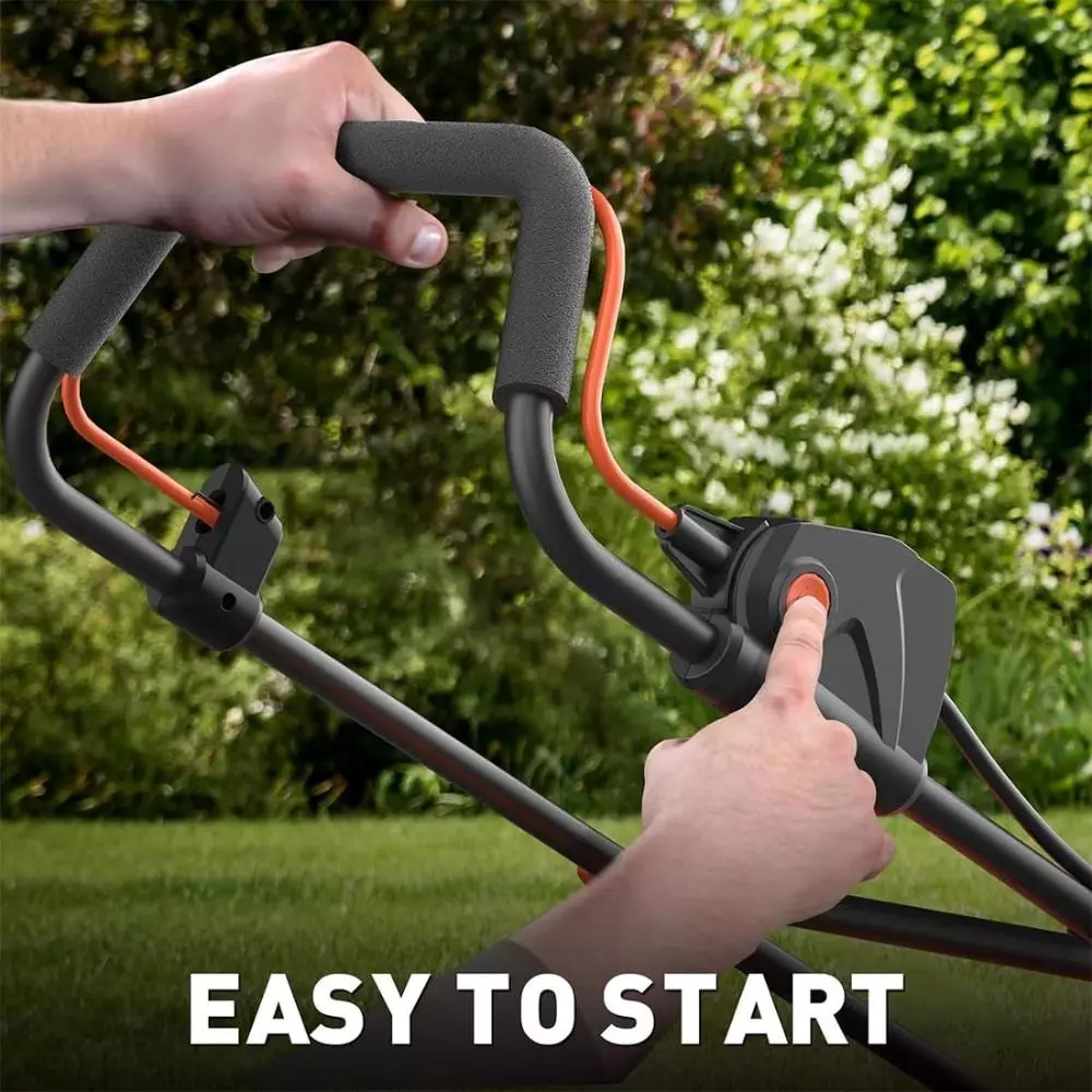 Voltz Electric Lawn Mower with 17 inch (43.1 mm) Spinning Steel Blade and 52 L Grass Collection Capacity, VZ-LM2400