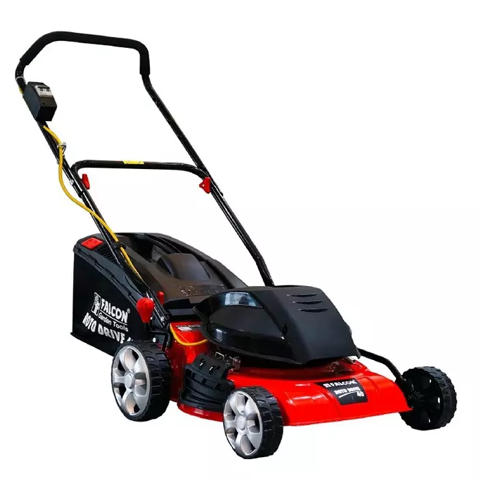 Falcon Rotary Lawn Mower Electric Induction 1600 W 2800 rpm 41 cm Cutting Width Red & Black for Cutting Grass & Small Edges, Roto Drive 40