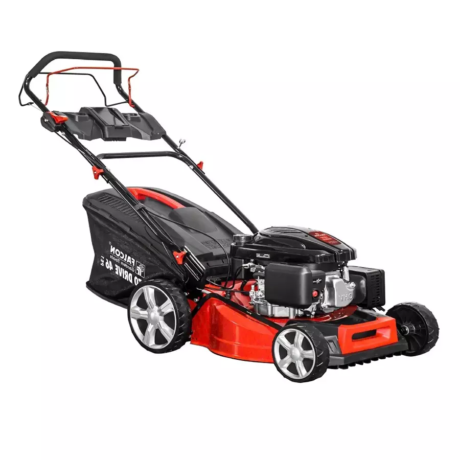 Falcon Rotary Lawn Mower 4.7 HP 196 cc 46 cm Cutting Width Red & Black for Cutting Grass & Small Edges, Roto Drive-46 PE New