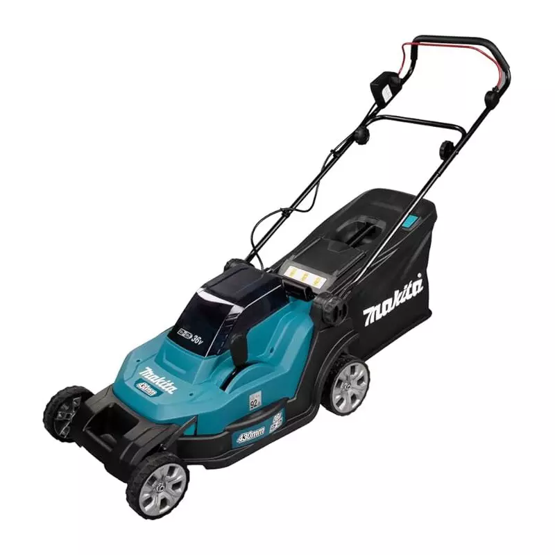 Makita Cordless Lawnmower with 18 V x 2 Battery Voltage and 430 mm Cutting Width, DLM432Z (Without Battery and Charger)
