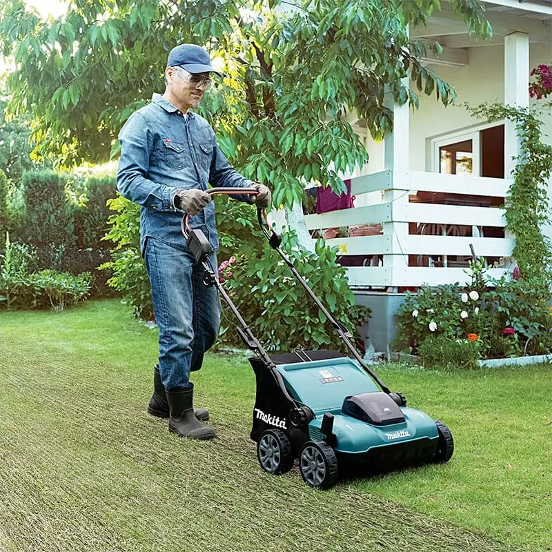 Makita Cordless Lawn Mower 18 V LXT Li-Ion 320 mm Cutting Width and 0 - 3300 RPM No Load Speed, DUV320RT (With Battery & Charger)