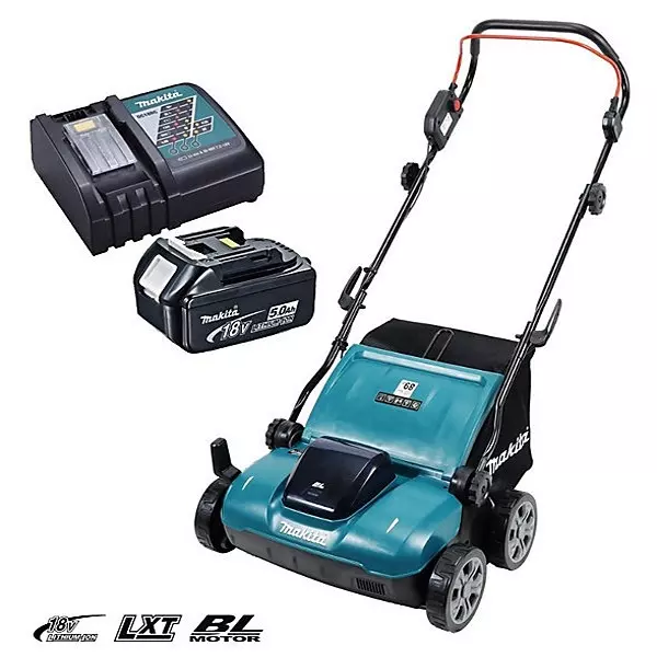 Makita Cordless Lawn Mower 18 V LXT Li-Ion 320 mm Cutting Width and 0 - 3300 RPM No Load Speed, DUV320RT (With Battery & Charger)