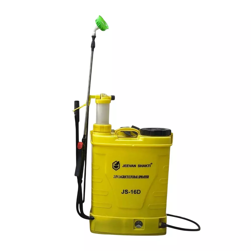 Jeevan Shakti 2 in 1 Battery + Manual Knapsack Sprayer with 16 L Heavy Duty Chemical Resistant Tank, JS-16D