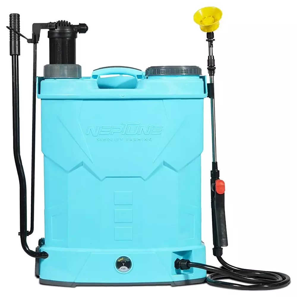 Neptune Knapsack Sprayer 2-in-1 Battery and Manual Operated Single Motor 20 L Tank Capacity 12 V x 8 Ah Battery Capacity, Model-21