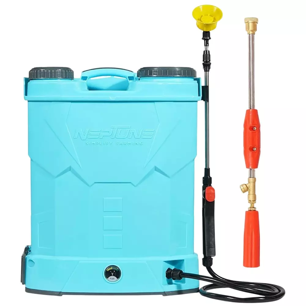 Neptune Knapsack Battery Sprayer Double Motor 20 L Tank Capacity 12 V/12 Ah Battery Capacity, Model-13 Plus