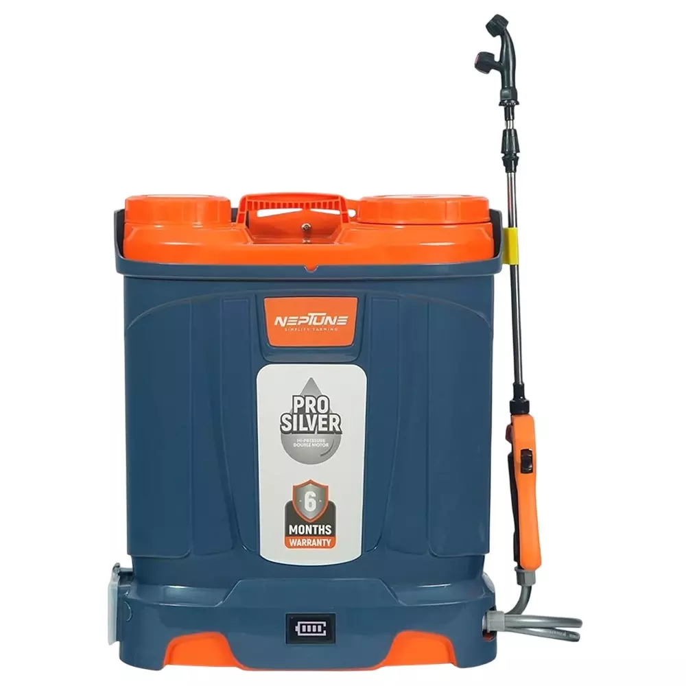 Neptune Knapsack Sprayer Double Motor Battery Operated 18 L Tank Capacity 12 V/12 Ah Battery Capacity With 5 Nozzles