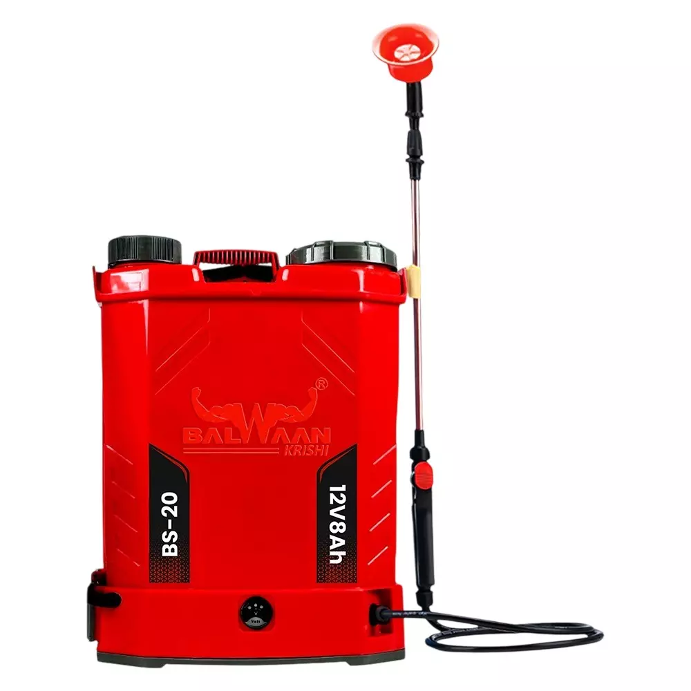 Balwaan Battery Sprayer with 8 Ah Lead Acid Battery 18 L Tank Capacity Black & Red for Farming & Gardening, BS20
