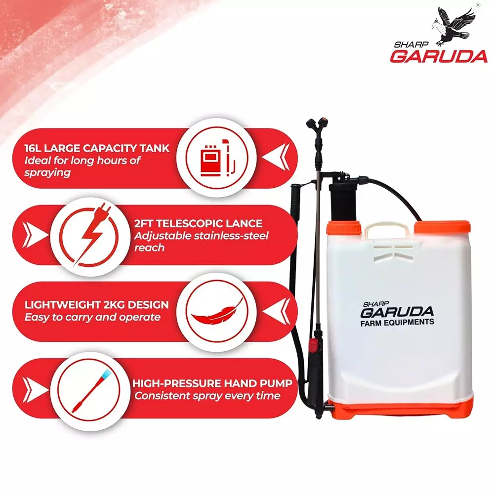 sharp-garuda-manual-knapsack-sprayer-16-l-capaciy-2-ft-6096-cm-lance-high-pressure-pump-for-agriculture-garden-use