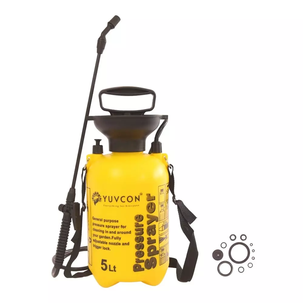 Yuvcon Manual Compression Garden Spray Pump 5 L Capacity with Adjustable Nozzle for Agriculture Use