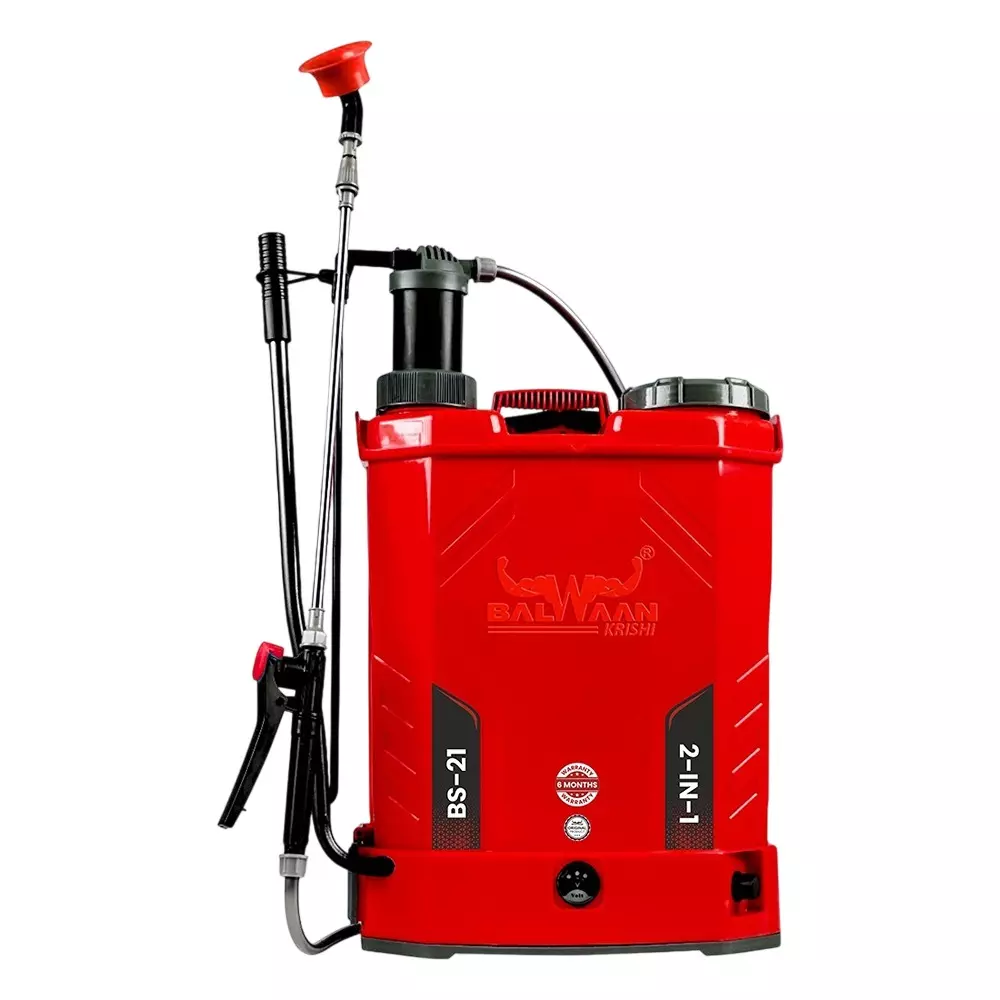 Balwaan 2 In 1 Battery Sprayer with 8 Ah Lead Acid Battery 18 L Tank Capacity Black & Red for Farming & Gardening, BS21