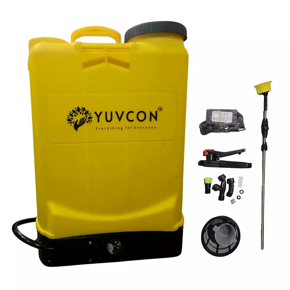 Yuvcon Battery Agriculture Sprayer Pump 16 L Tank Capacity with 12 V 8 Ah Battery and Adjustable Nozzles
