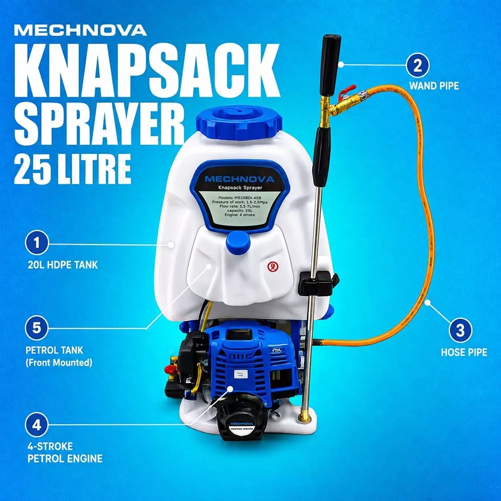 mechnova-20-l-knapsack-sprayer-with-4-stroke-358-cc-petrol-engine-and-25-bar-maximum-pressure