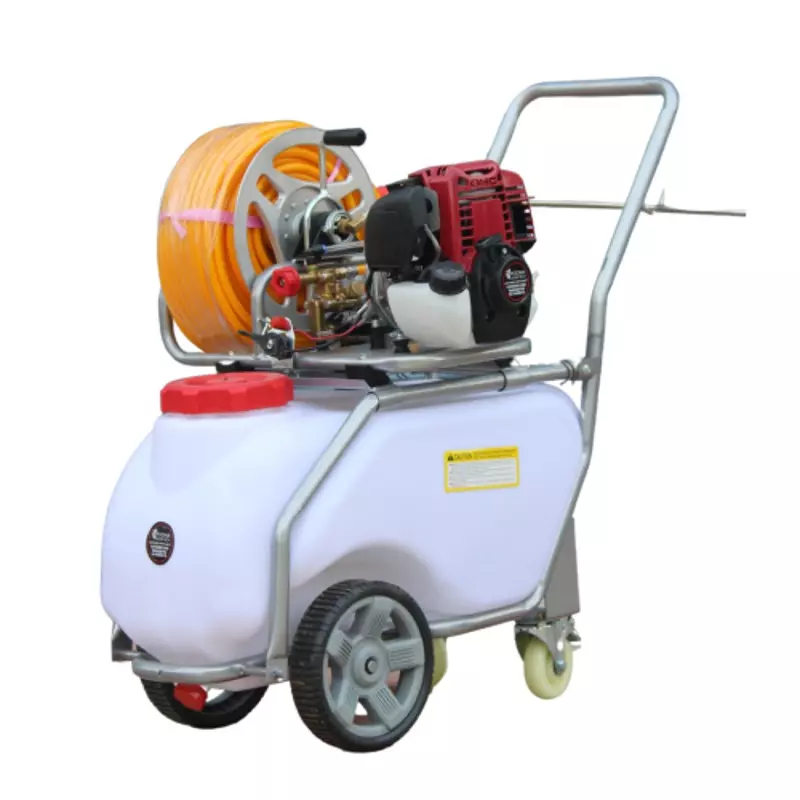 Vinspire Portable Trolley Power Sprayer 50 L Tank Capacity 1.3 HP 35cc 4 Stroke with 45 m Hose Pipe