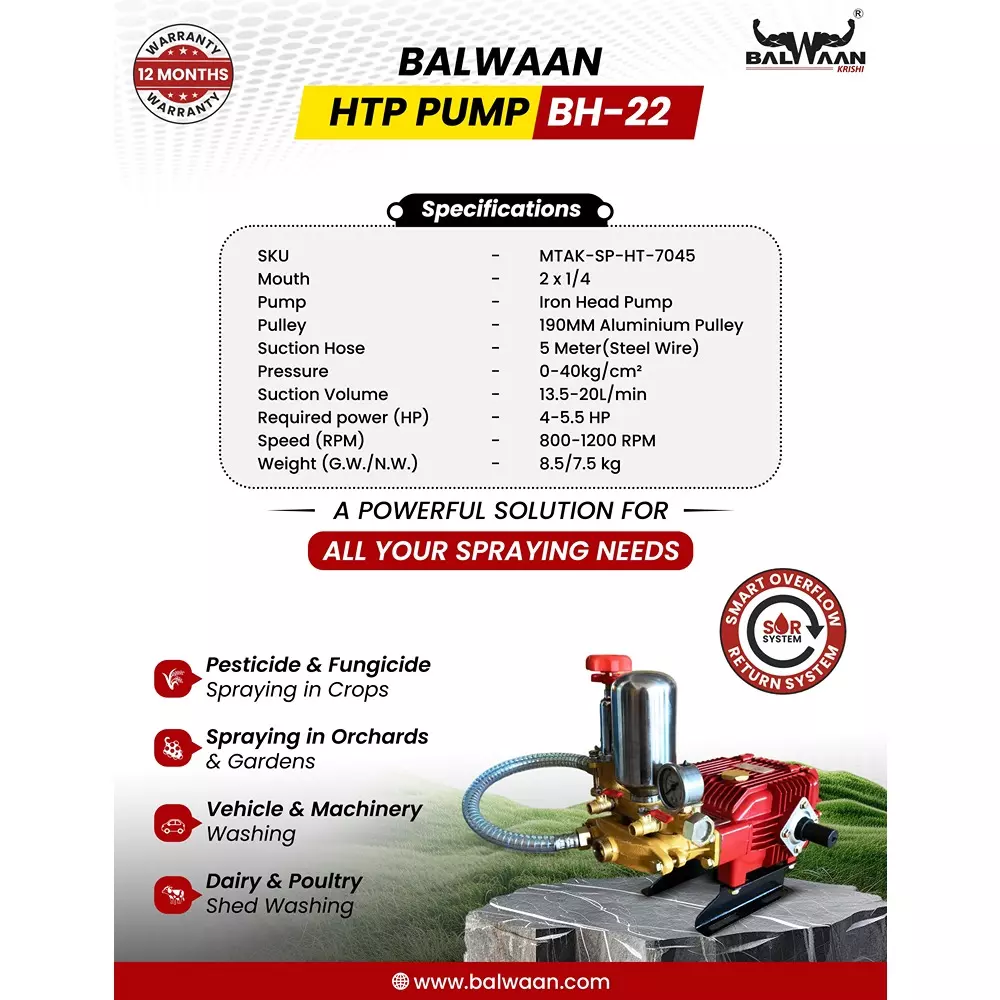 balwaan-htp-pump-2x14-inch-outlet-0-40-kgcm-pressure-135-20-lmin-suction-volume-with-190-mm-aluminium-pulley-bh-22
