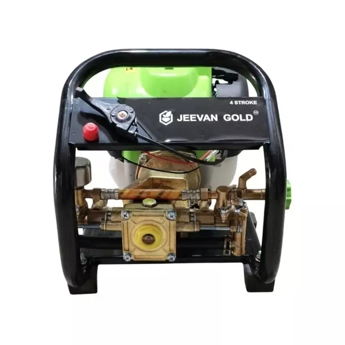 Jeevan Gold Portable Petrol Power Sprayer 10 m Spray Range 139F Engine with Air Chamber Brass Pump & High Pressure Gun, JG-768H