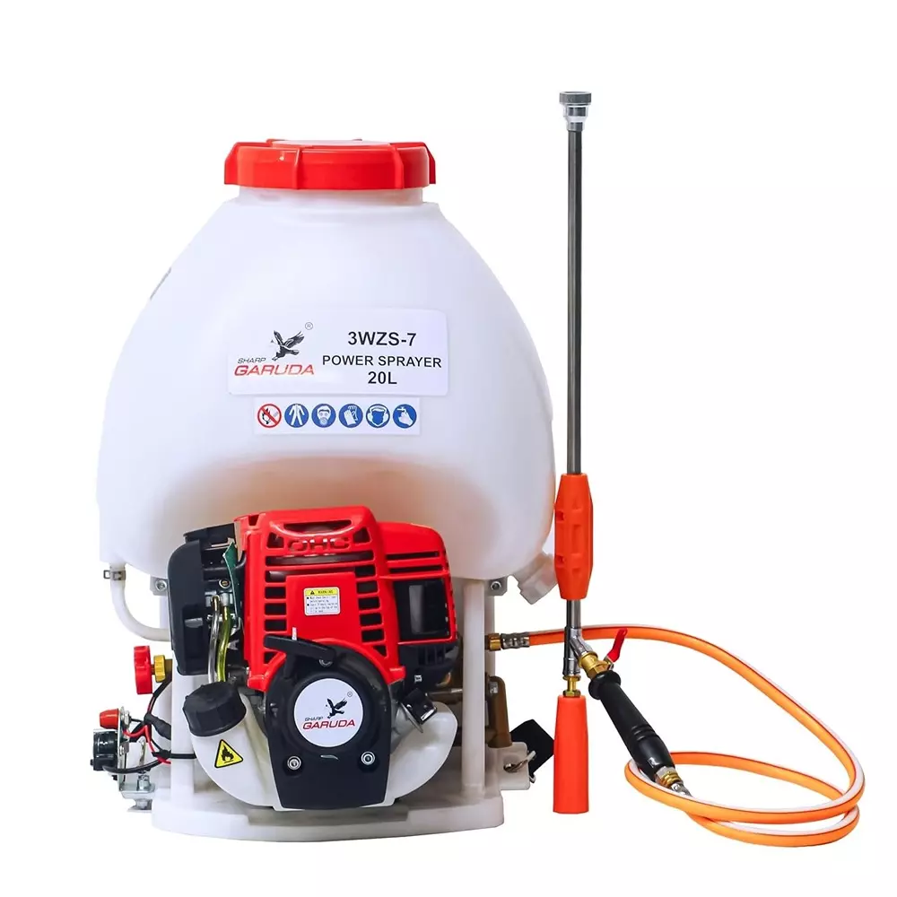 Sharp Garuda Portable Power Sprayer 36 cc 4 Stroke Petrol Engine 20 L Tank Capacity For Agriculture, Farming, Fertilizer, Pesticide, SG 3WZS-7