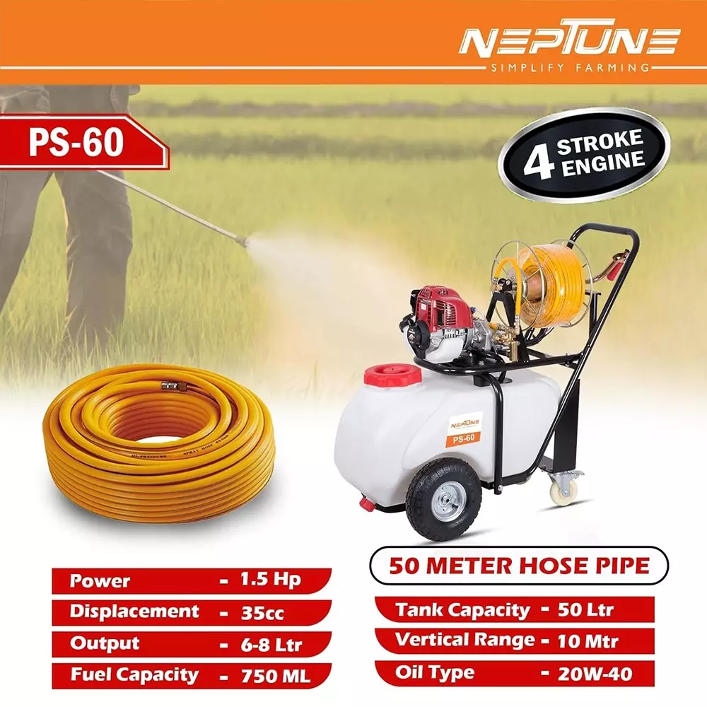 neptune-portable-trolley-power-sprayer-4-stroke-35-cc-petrol-engine-15-hp-50-l-tank-capacity