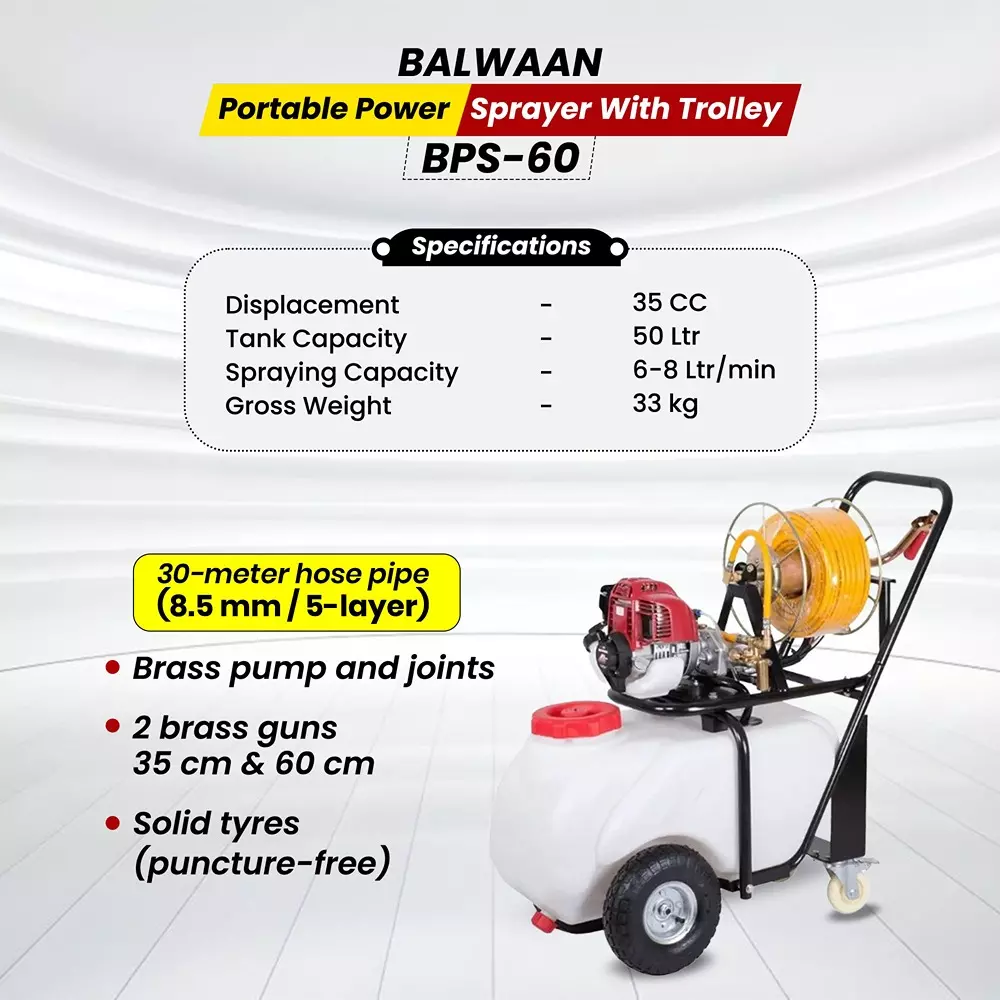 balwaan-portable-power-sprayer-35-cc-displacement-50-l-tank-capacity-with-trolley-bps-60