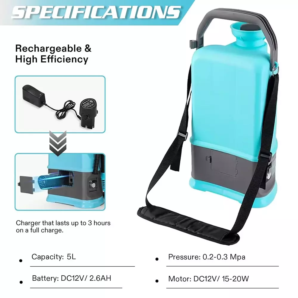 neptune-battery-powered-garden-sprayer-5-l-tank-capacity-2-type-nozzles-with-adjustable-shoulder-strap
