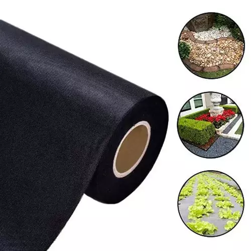 SINGHAL Premium Garden Weed Control Barrier Sheet Mat Without Green line Black Size 0.60x100 m