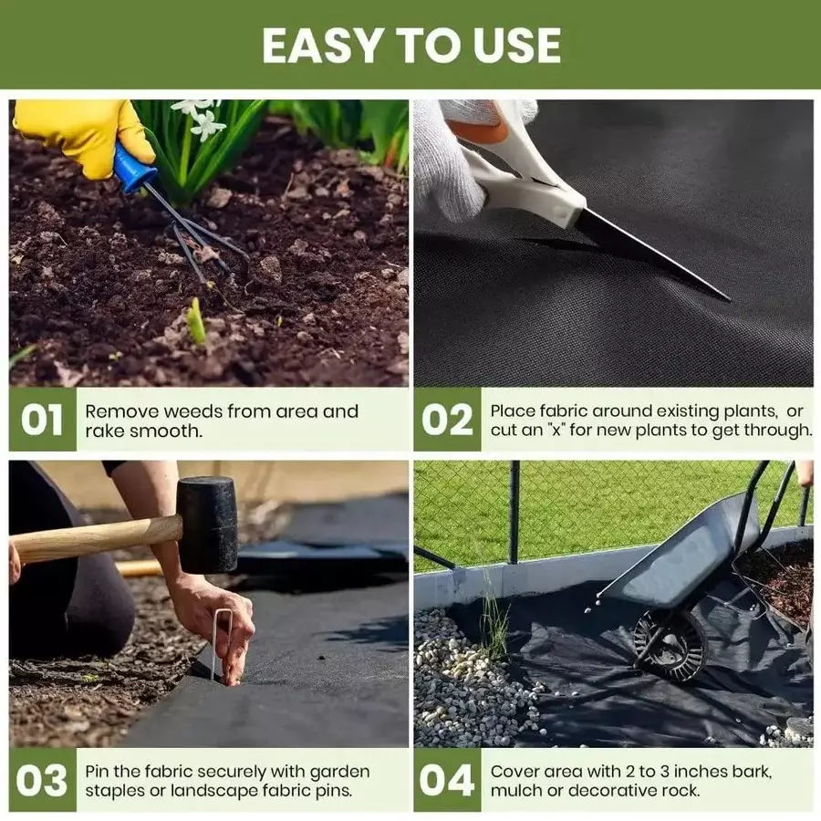 SINGHAL Premium Garden Weed Control Barrier Sheet Mat Without Green line Black Size 0.60x100 m