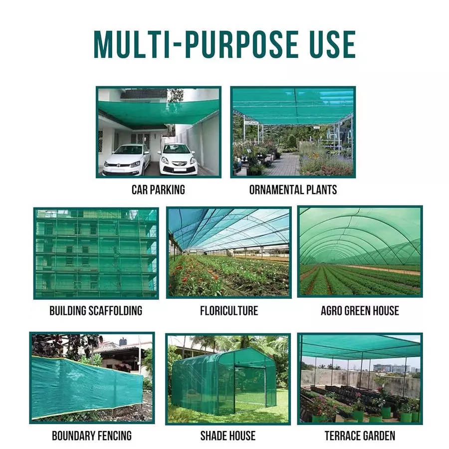 Singhal House Net HDPE 3x20 m Green & Black with 70% UV Protection