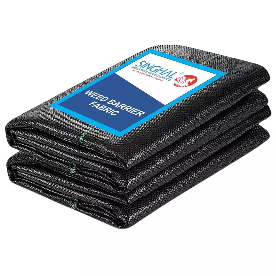 Singhal Weed Control Barrier Sheet Mat Heavy Duty Polypropylene 4x15 m Size Black, WMB_4X15
