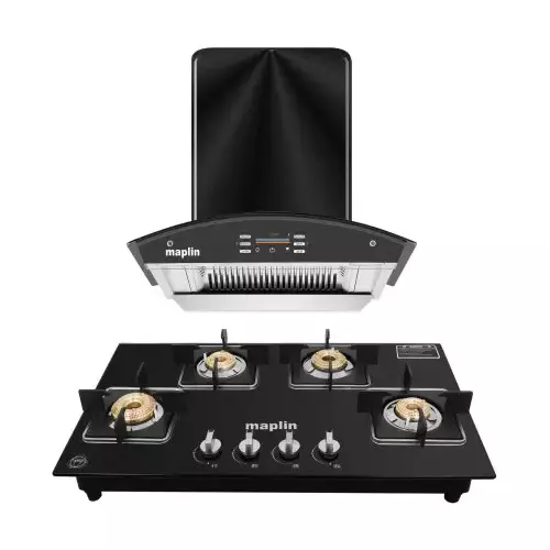 Buy Maplin SS60 1400CMH 60cm Black Voice Control Glass Kitchen Chimney