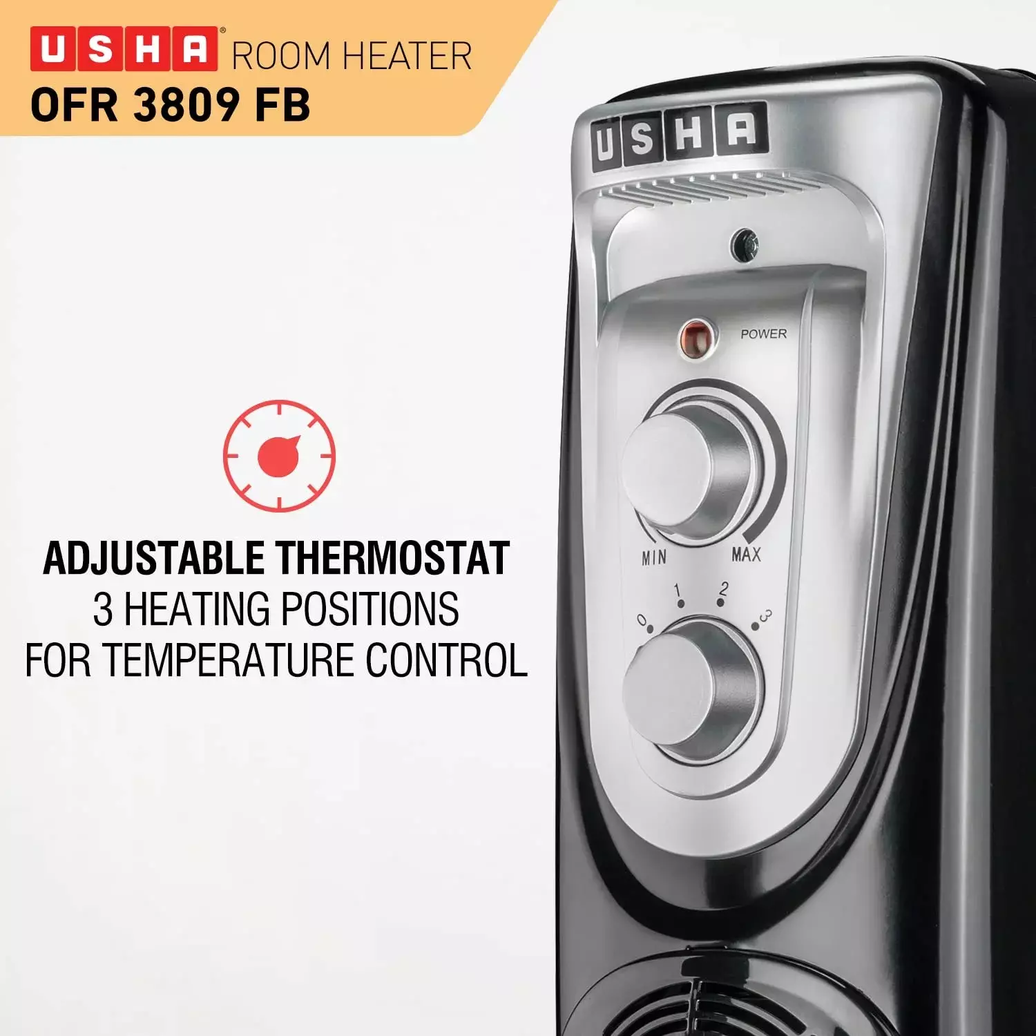 Buy Usha 800-2000 W Black Radiant Room Heater 3809 F Online in India at  Best Prices