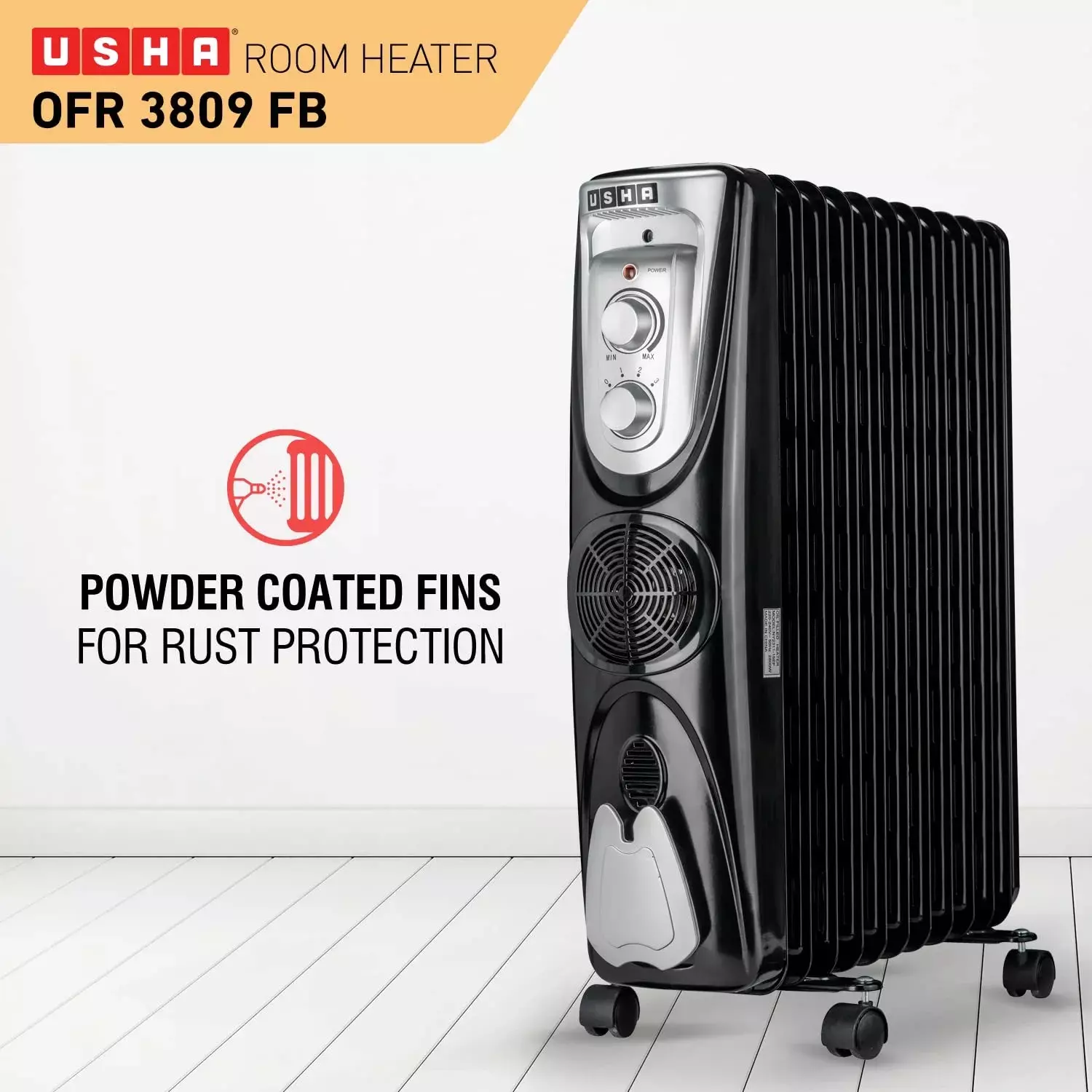 Buy Usha 800-2000 W Black Radiant Room Heater 3809 F Online in India at  Best Prices
