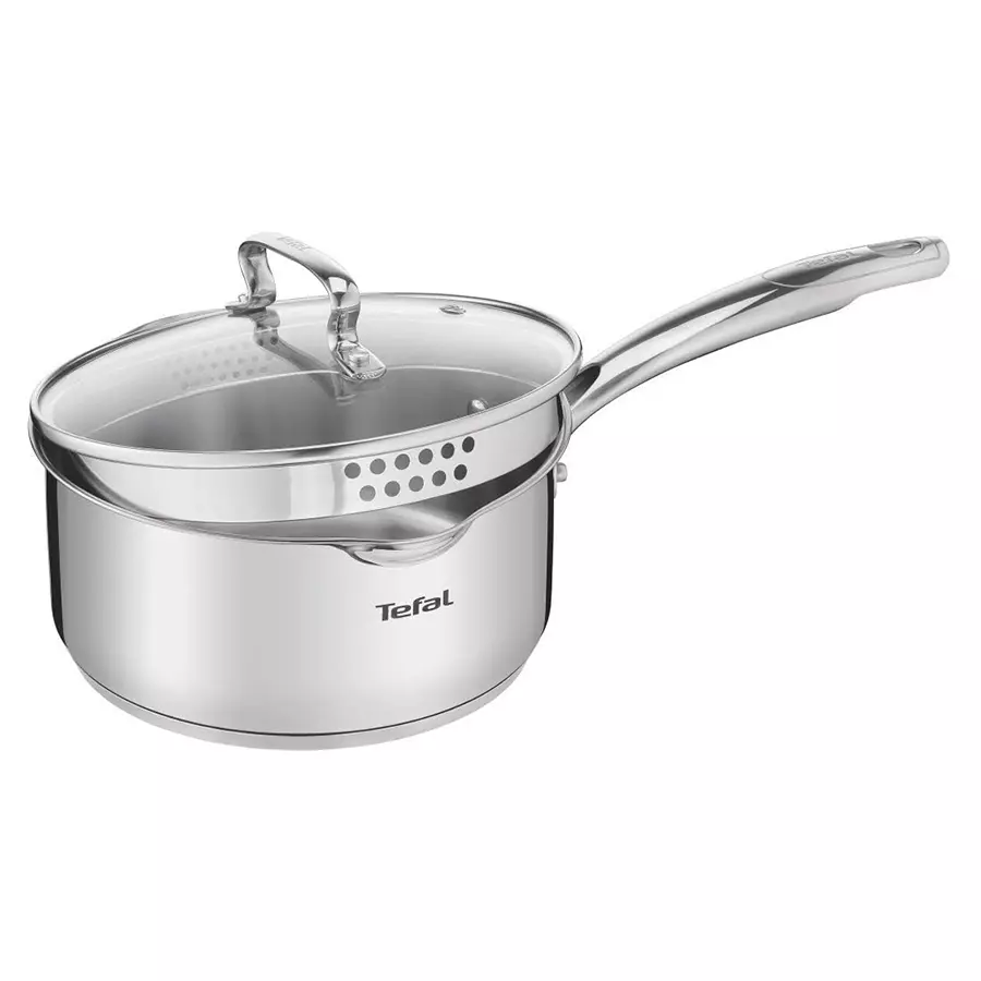 Buy Tefal Duetto Plus 18 cm Silver NonStick Polished Sauce Pan With