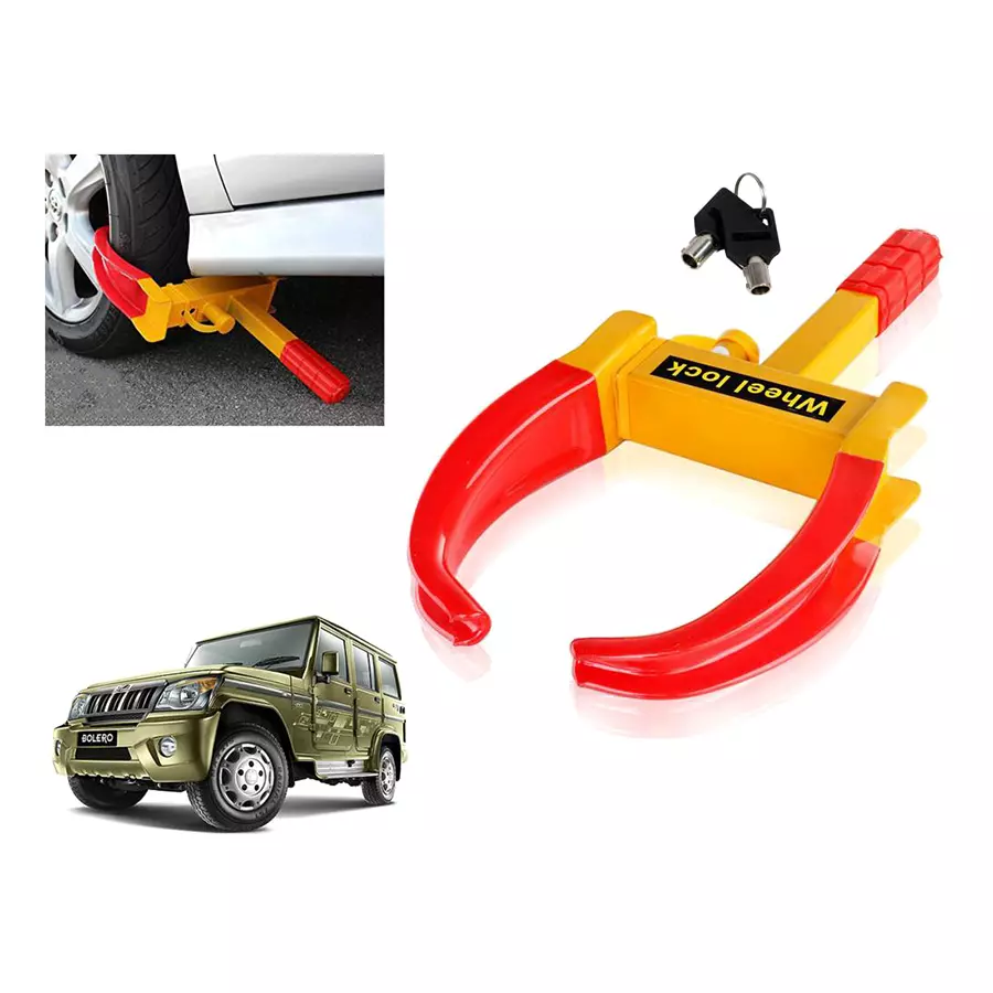 Auto Pearl Claw Type Anti Theft Adjustable Wheel Clamp Lock for Mahindra Bolero Power Plus LX Diesel
