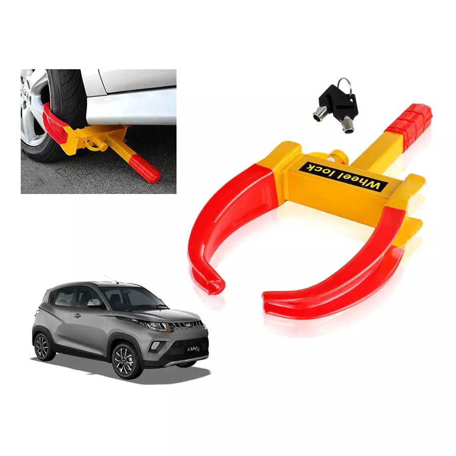 Buy Auto Pearl Claw Type Anti Theft Yellow, Red Wheel Clamp Lock for Mahindra KUV100 NXT D75 K2 Diesel from Industrybuying.com