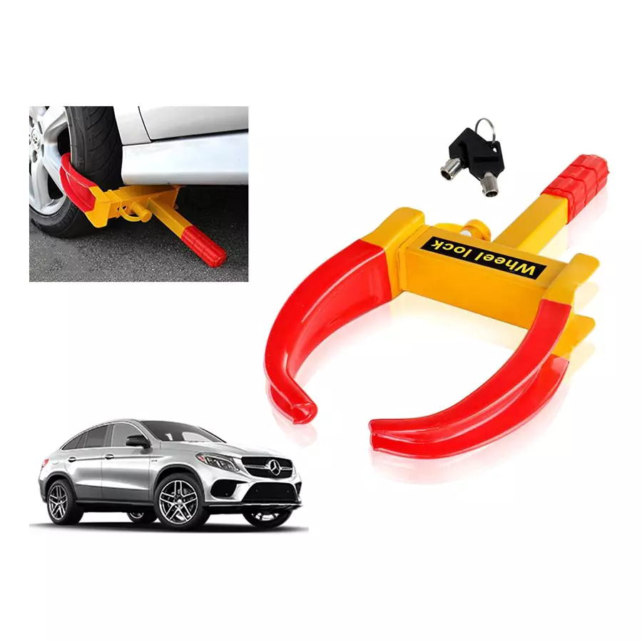 Auto Pearl Adjustable Anti Theft Yellow, Red Wheel Clamp Lock Compatible with Mercedes-Benz MLC