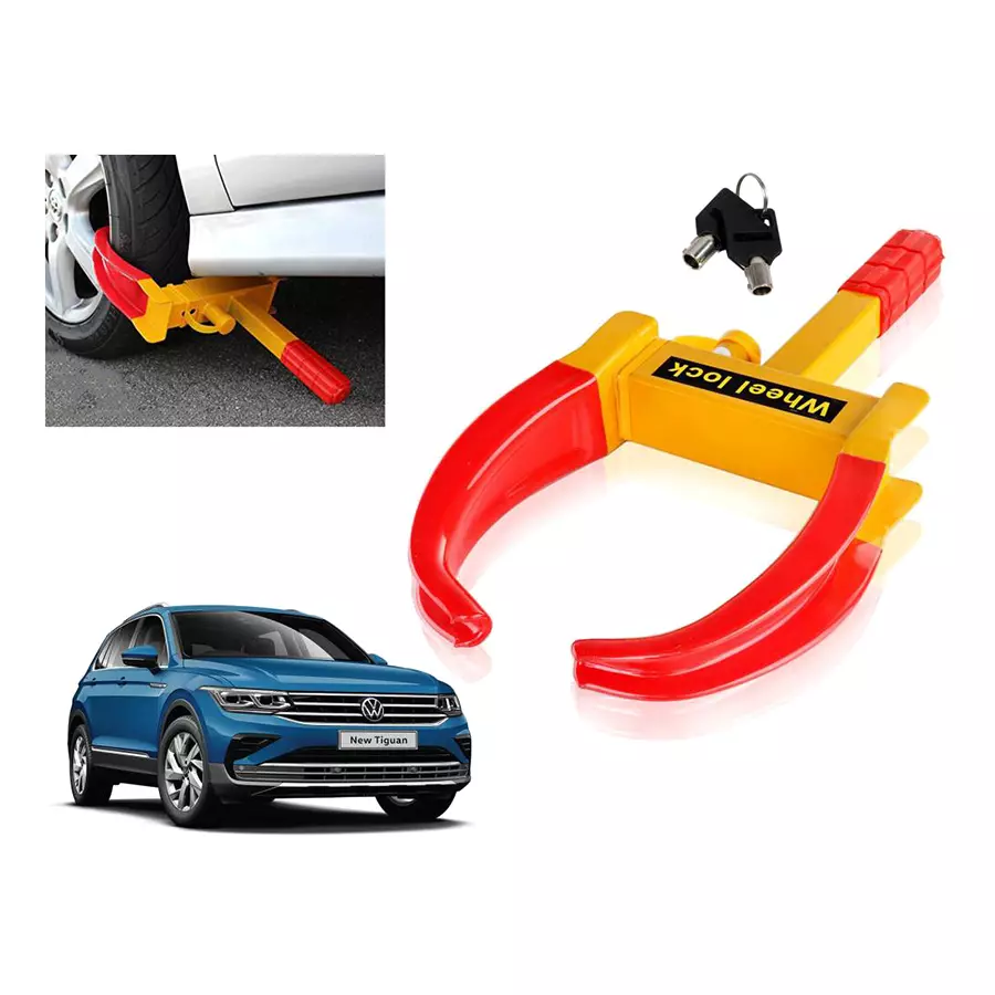 Buy Auto Pearl Anti Theft Yellow, Red Wheel Clamp Lock for Volkswagen Tiguan 2.0 TDI Comfortline Diesel from Industrybuying.com