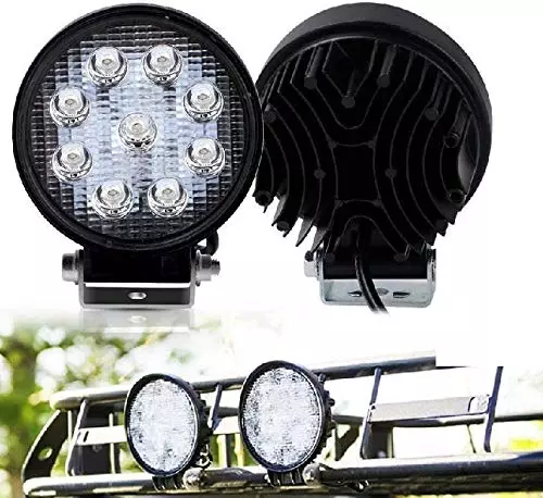 Cartronics Waterproof 9 LED Round Fog Light with Mounting Brackets for Mahindra Thar