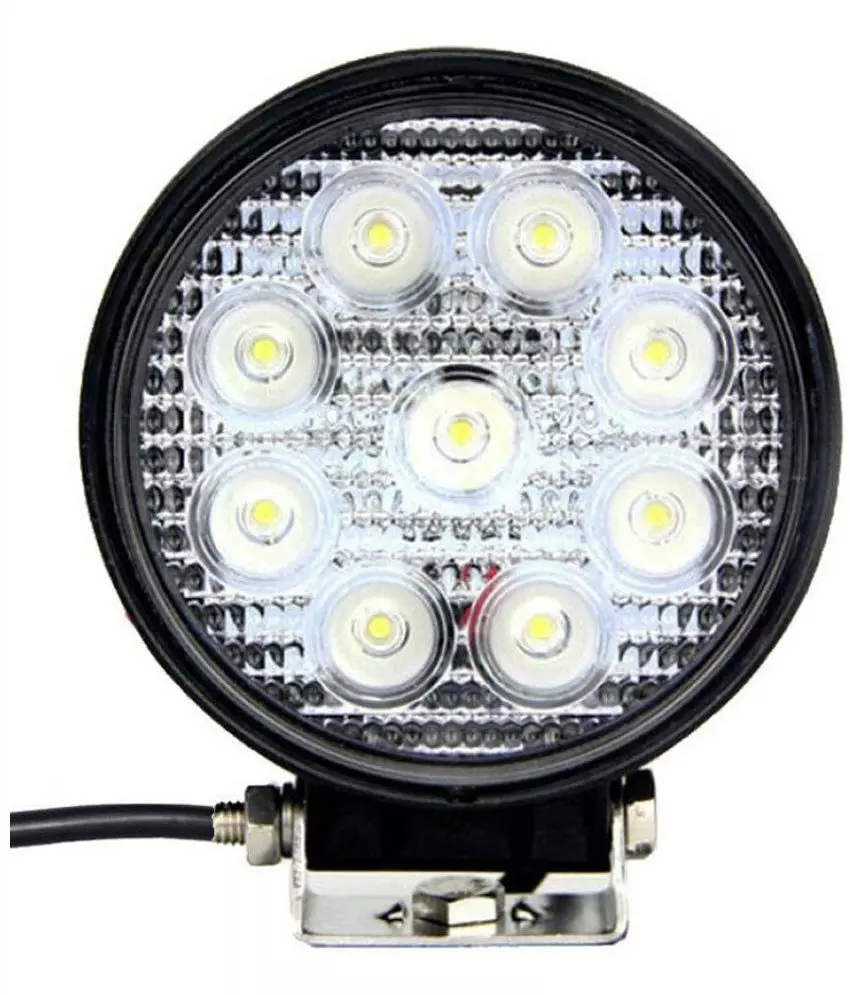 Cartronics Waterproof 9 LED Round Fog Light with Mounting Brackets for Mahindra Thar